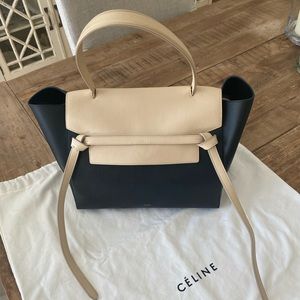 Celine Small Bicolor Belt Bag - Black & Cream